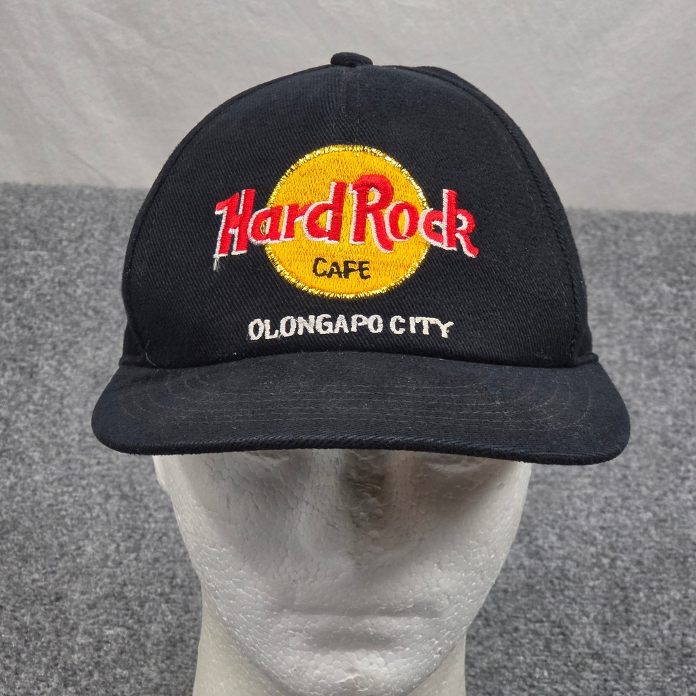 Vintage Hard Rock Cafe Hat Black Olongapo City Philippines Souvenir 90s KAM Y2K - Picture 1 of 7